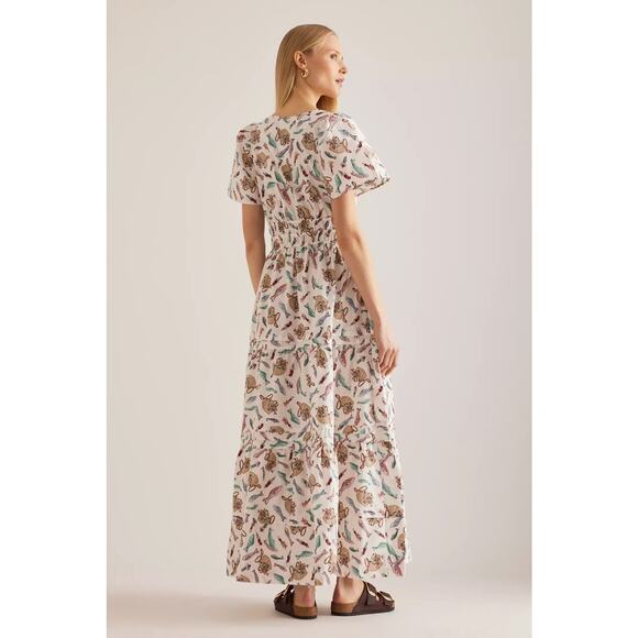 nwt by ANTHROPOLOGIE sz M Somerset Maxi Dress: Fish Motif - Picture 6 of 7